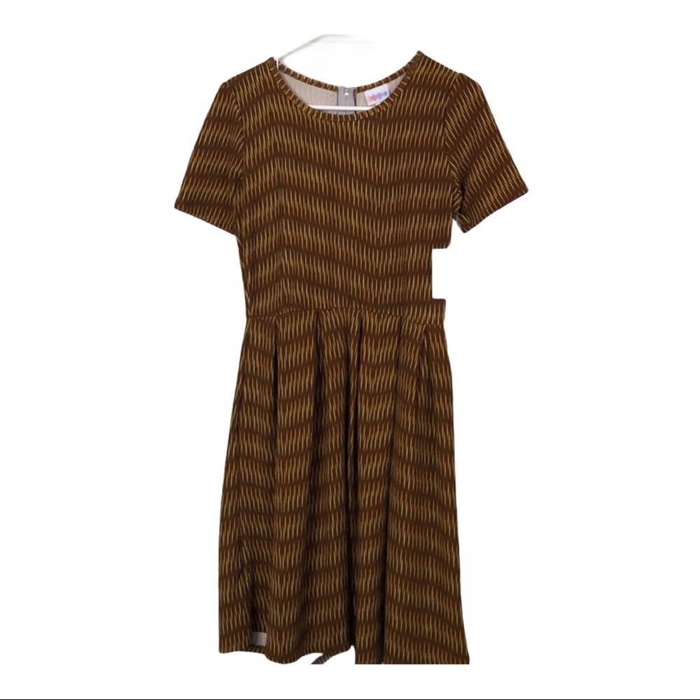 NWT LulaRoe Amelia bamboo weave print dress